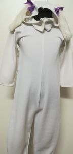 Kids Costumes to Hire - White Onesie & headpiece - Purple Bows